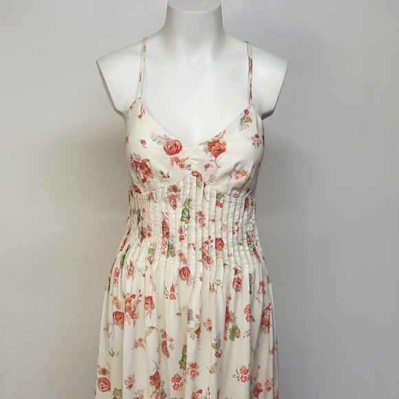 LC Lauren Conrad Floral Pintuck Maxi Dress Women's Size 4 - Picture 2 of 13